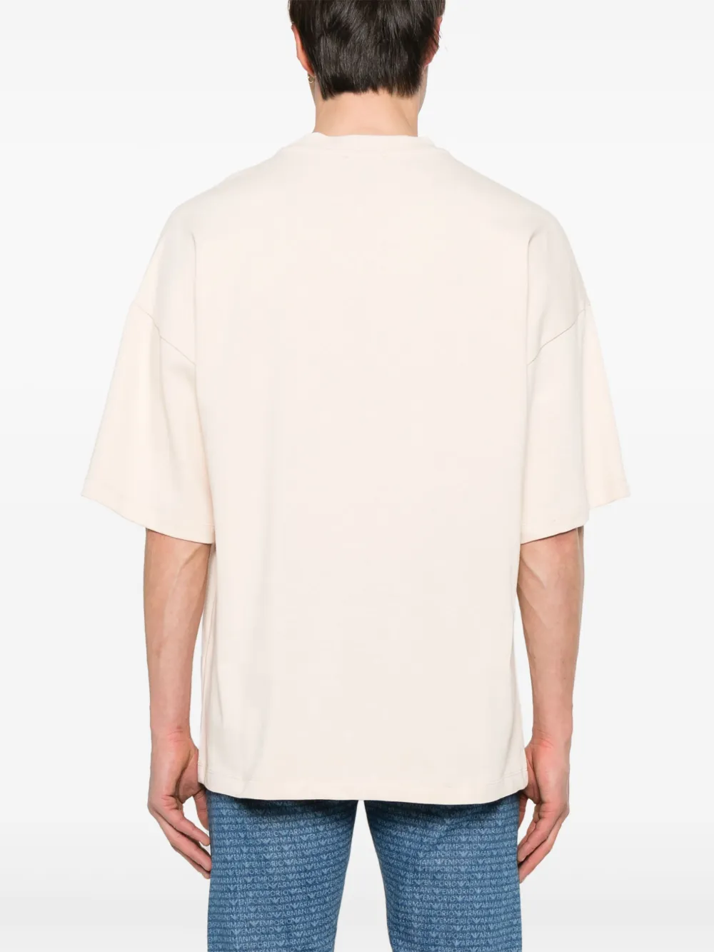 Emporio Armani T-shirt met geborduurd logo Beige