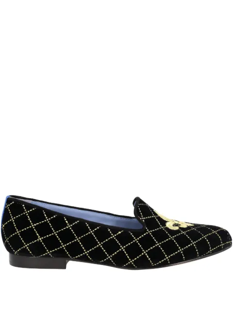 Blue Bird Shoes Fleur-de-lis embroidered loafers