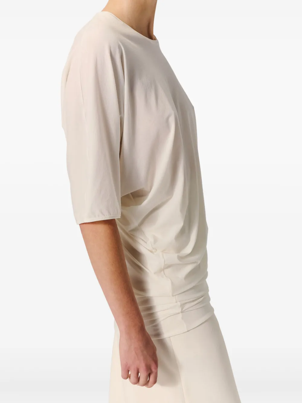 Shop Fforme Margia Draped T-shirt In Weiss