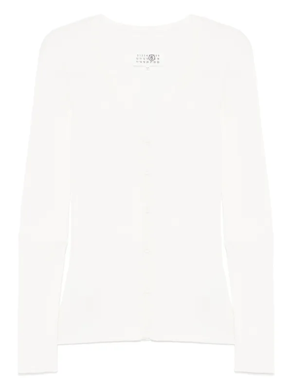 MM6 Maison Margiela Elbow-patches Cardigan in White