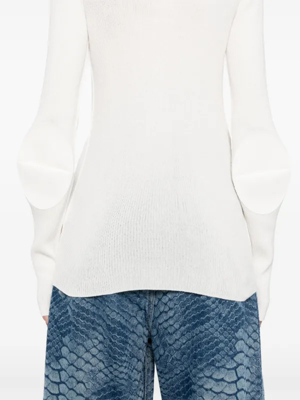 MM6 Maison Margiela elbow-patches Cardigan | White | FARFETCH OM