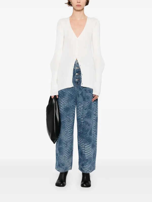 MM6 Maison Margiela elbow-patches Cardigan | White | FARFETCH OM