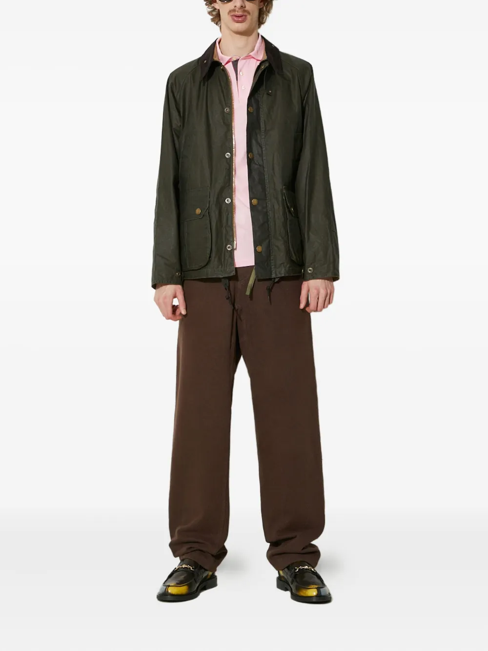 Barbour Geruit poloshirt met zak - Roze
