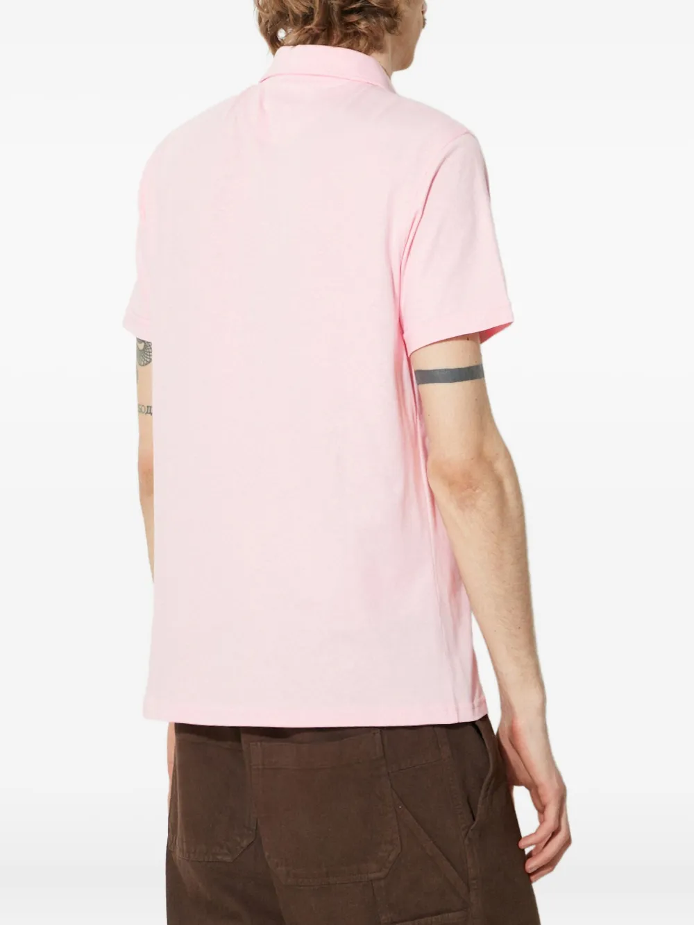 Barbour Geruit poloshirt met zak Roze