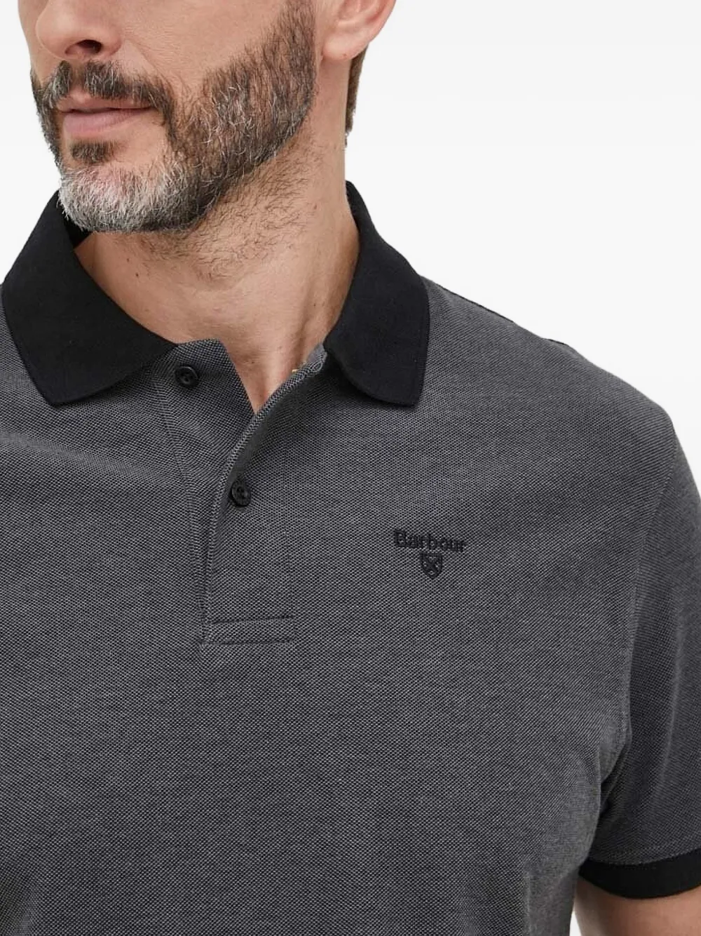 Barbour Poloshirt met contrasterende kraag Zwart