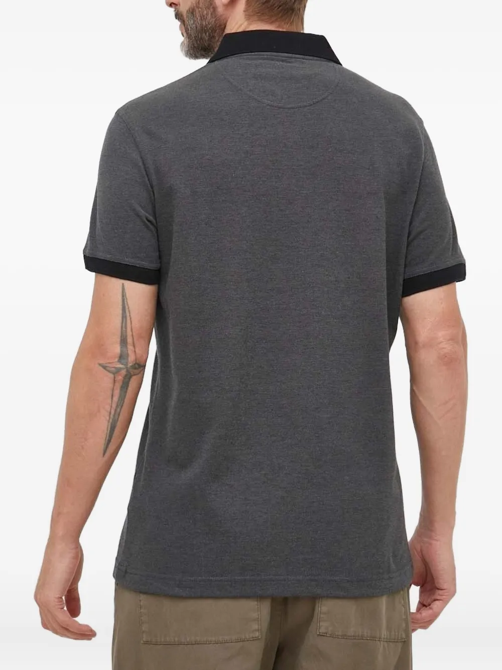 Barbour Poloshirt met contrasterende kraag - Zwart