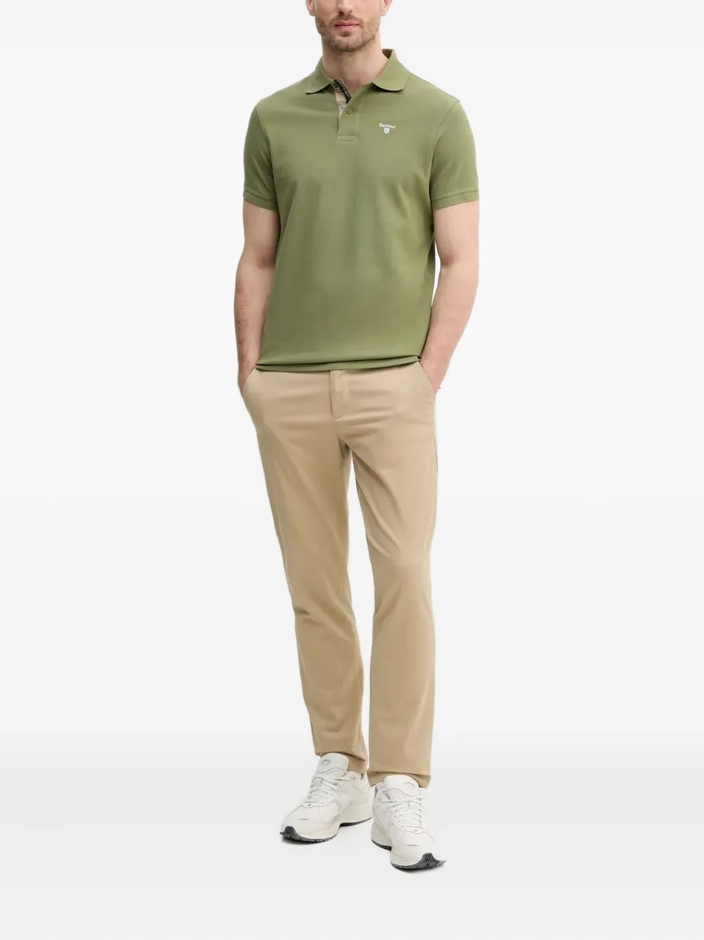 Barbour Poloshirt met geborduurd logo - Groen