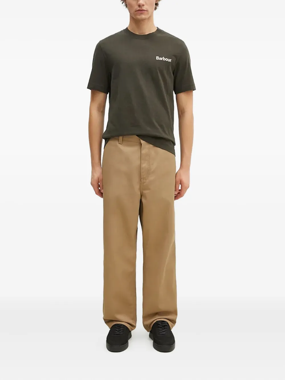 Barbour T-shirt met geometrisch patroon en logodetail - Groen