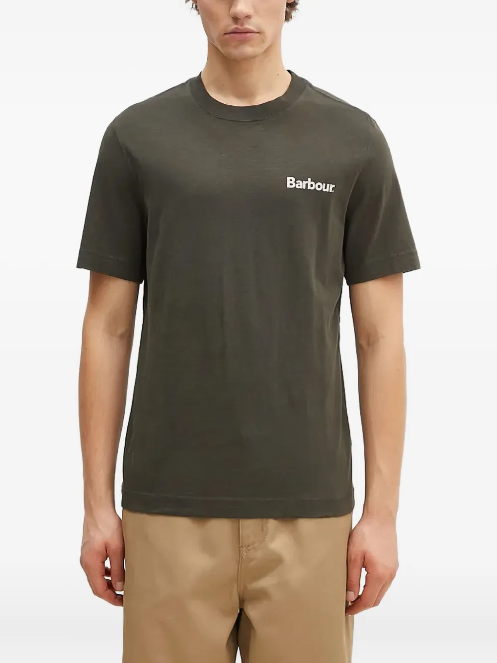 Barbour logo-detail geometric-pattern T-shirt | Green | Image 1