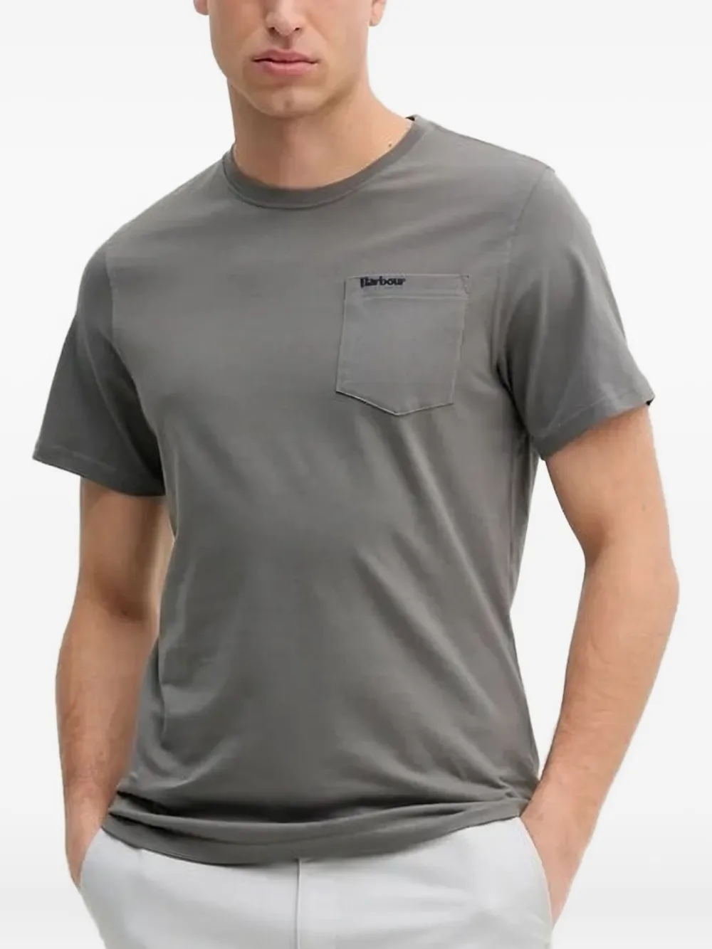Barbour logo-embroidered T-shirt | Grey | Image 1