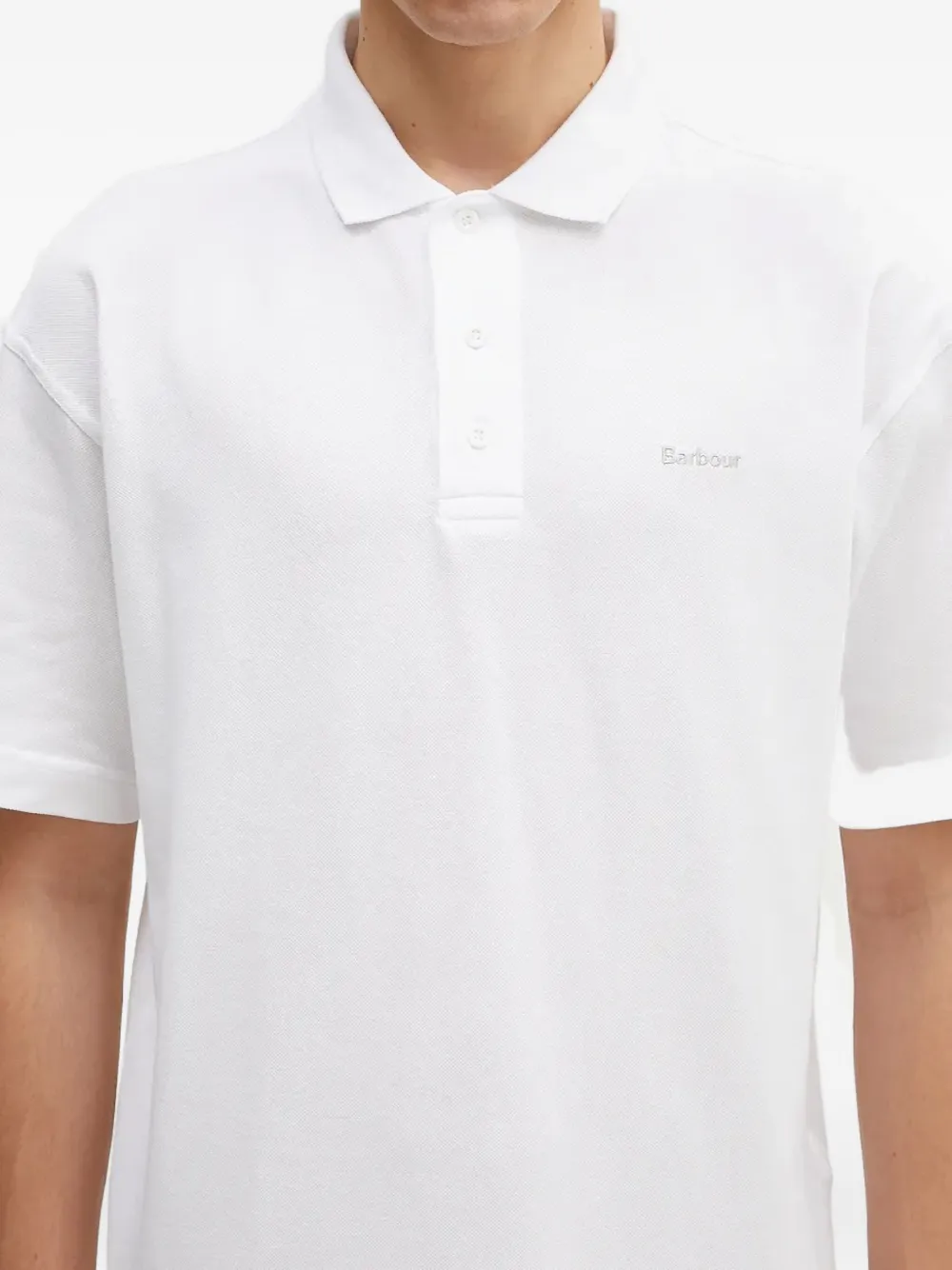 Barbour Short-sleeved Polo Shirt In White