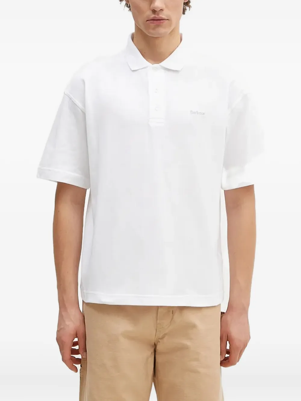 Barbour Short-sleeved Polo Shirt In White