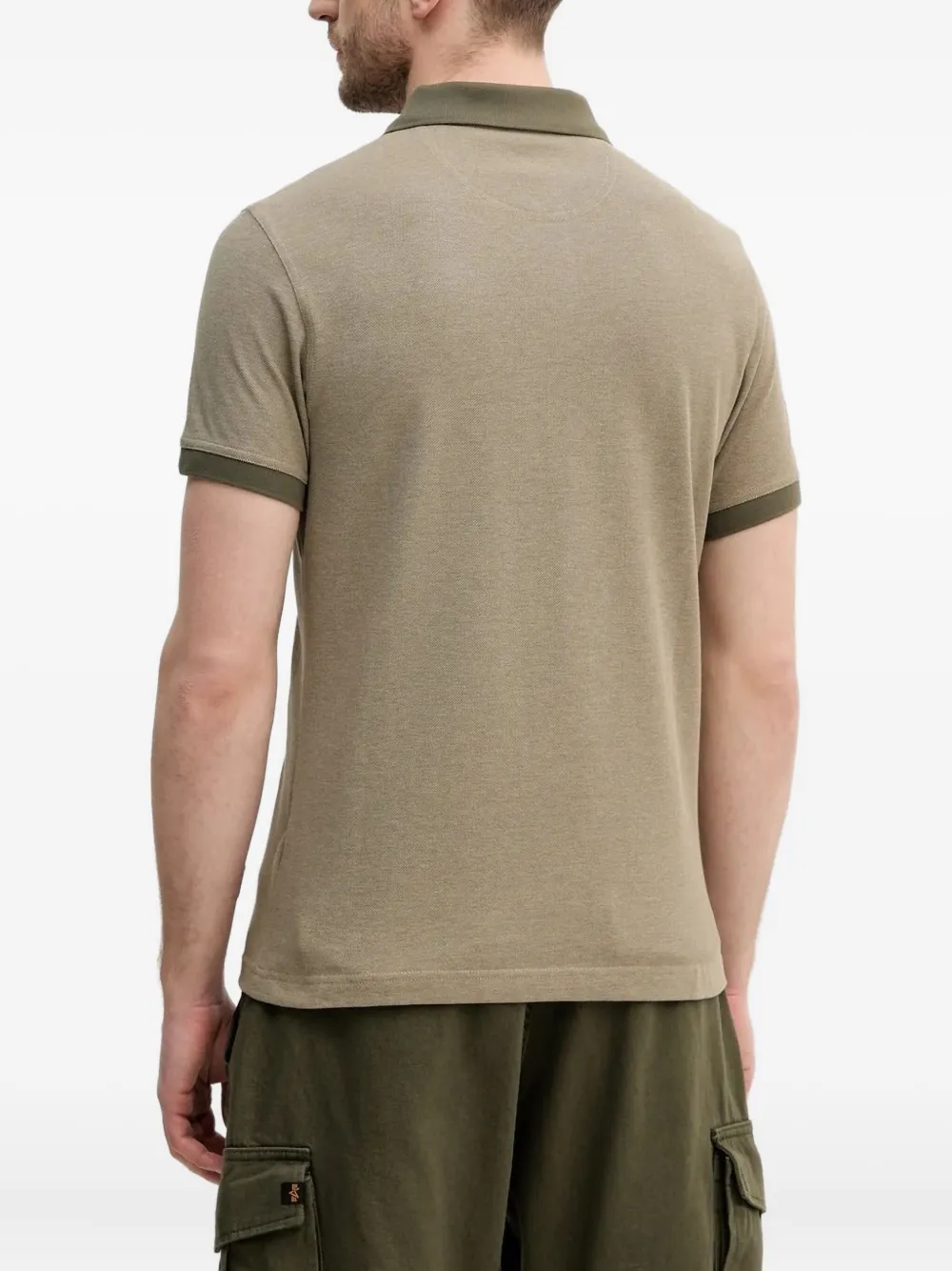 Barbour Poloshirt met contrasterende kraag Groen