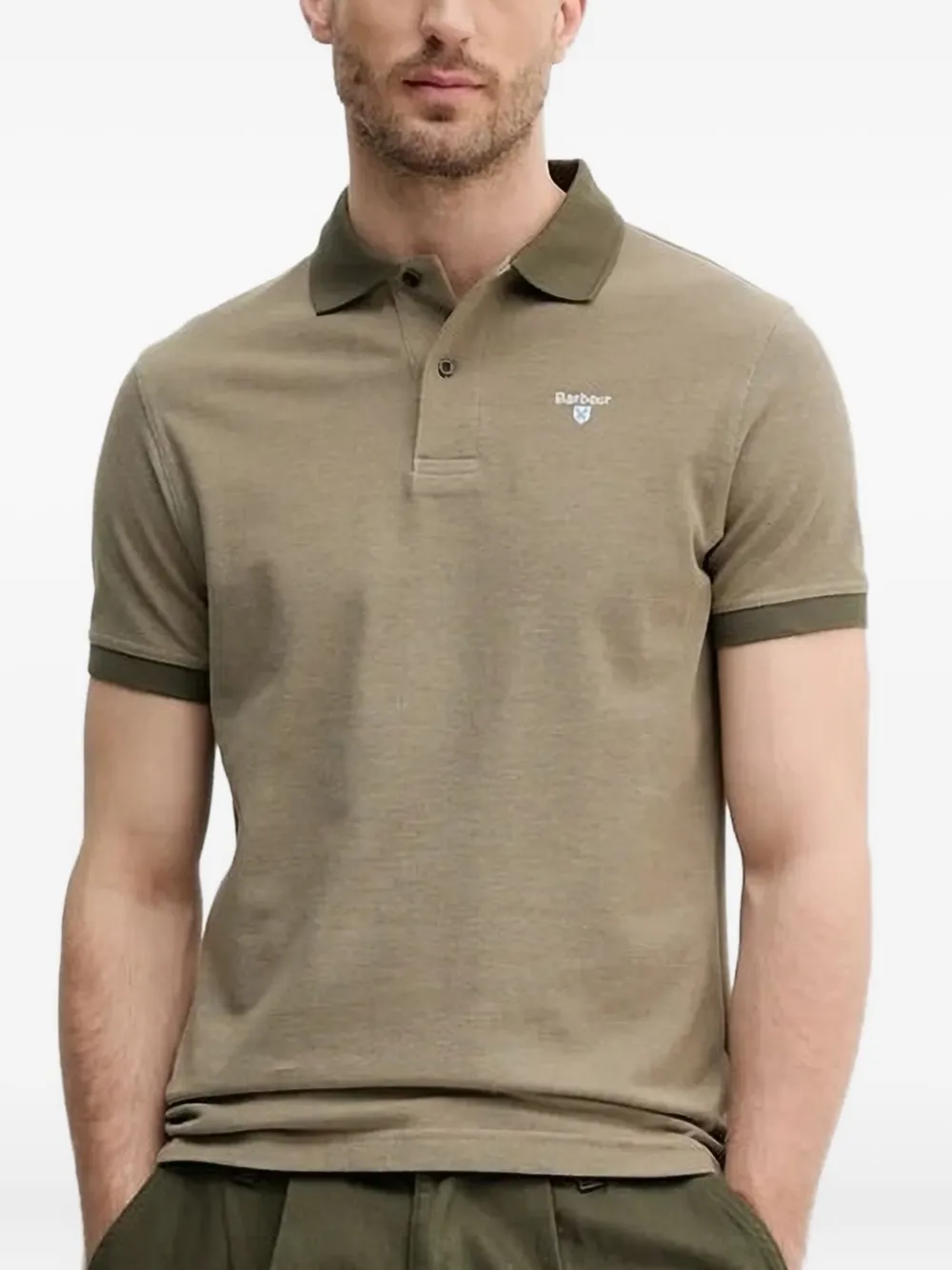 Barbour contrast-collar polo shirt | Green | Image 1