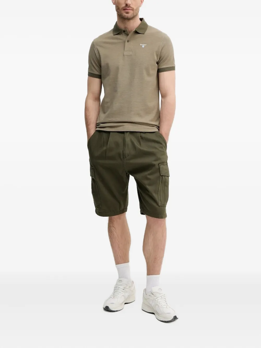 Barbour Poloshirt met contrasterende kraag - Groen