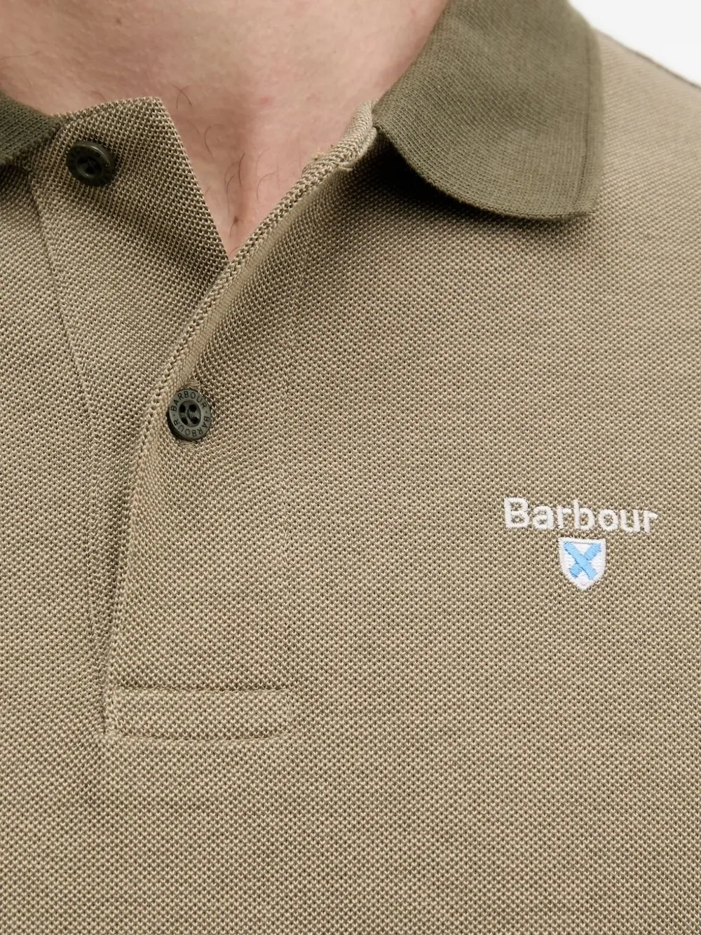 Barbour Poloshirt met contrasterende kraag Groen