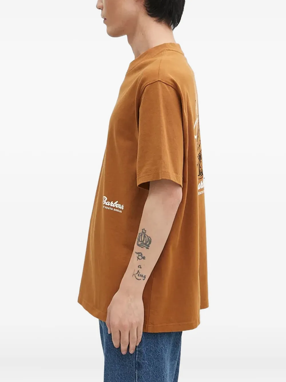 Barbour T-shirt met grafische print Bruin