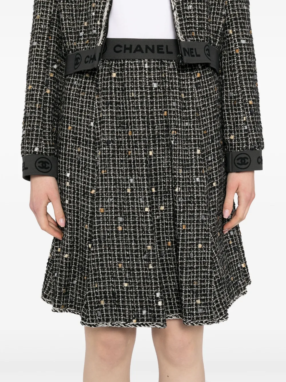 Pre-owned Chanel 2006 Setup Suit Jacket Skirt In Black