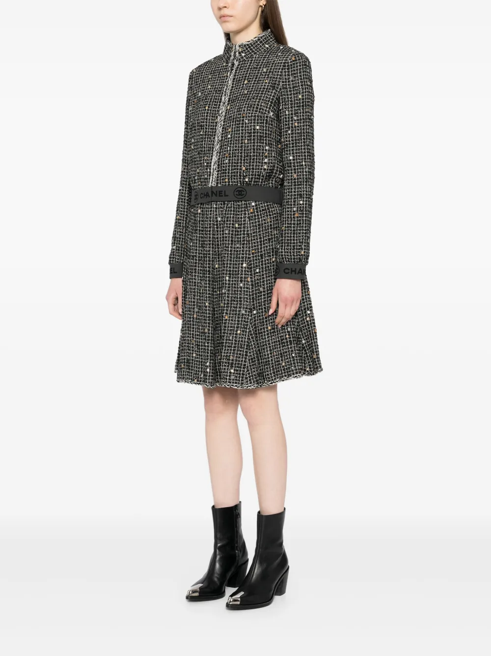 Pre-owned Chanel 2006 Setup Suit Jacket Skirt In Black