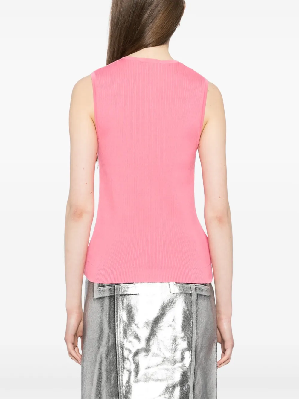 Pre-owned Chanel 1997 Ribbed Tank Top In Pink