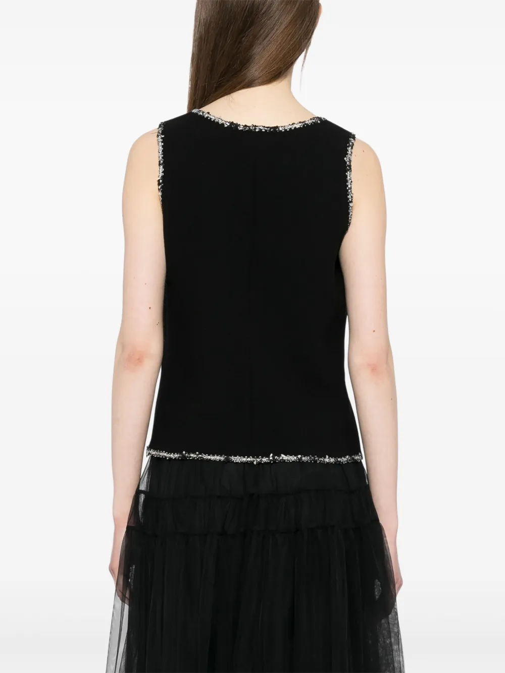 Pre-owned Chanel 2005 Ensemble Sleeveless Top In Black