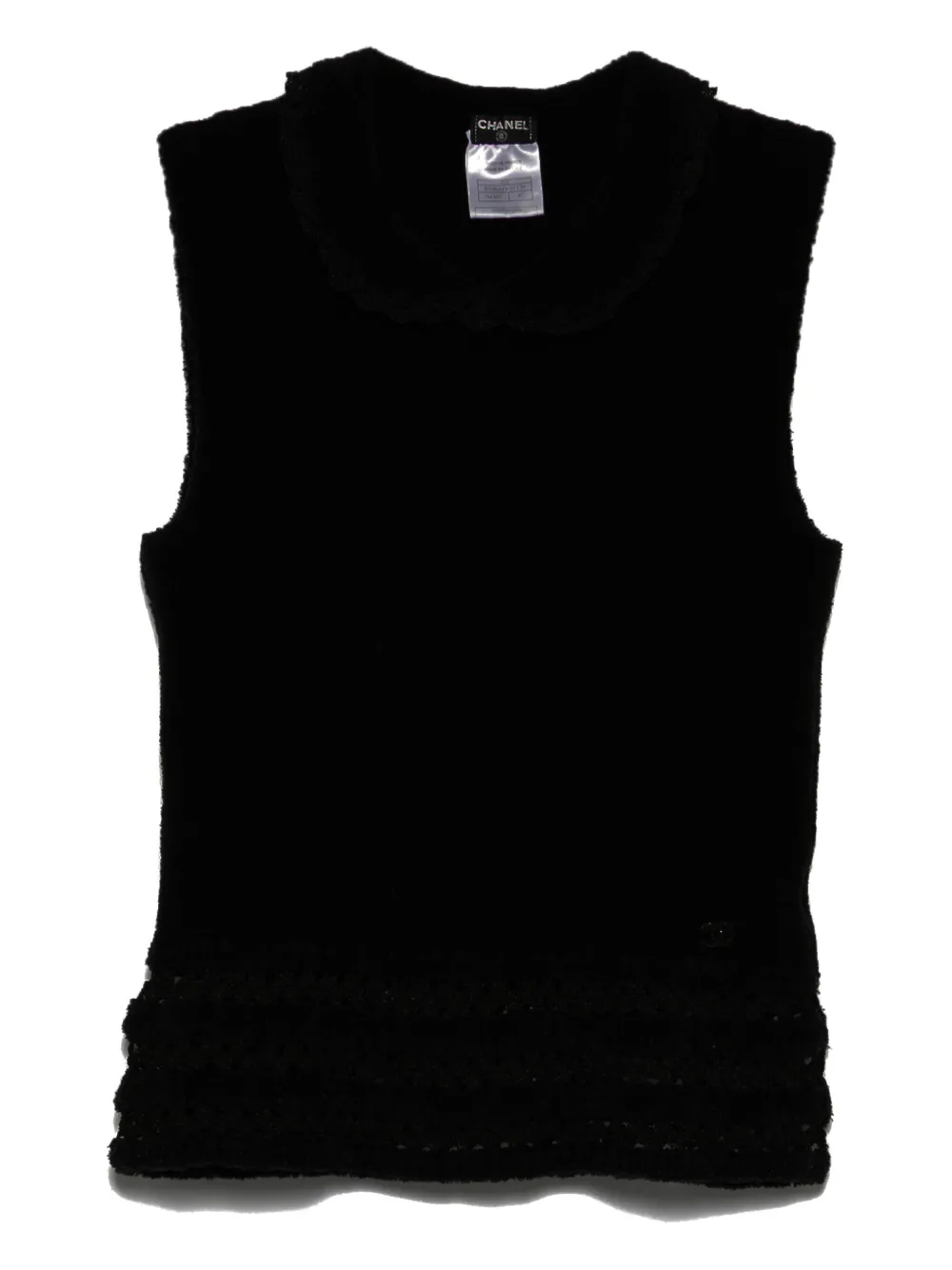 Pre-owned Chanel 2002 Sleeveless Top In Black