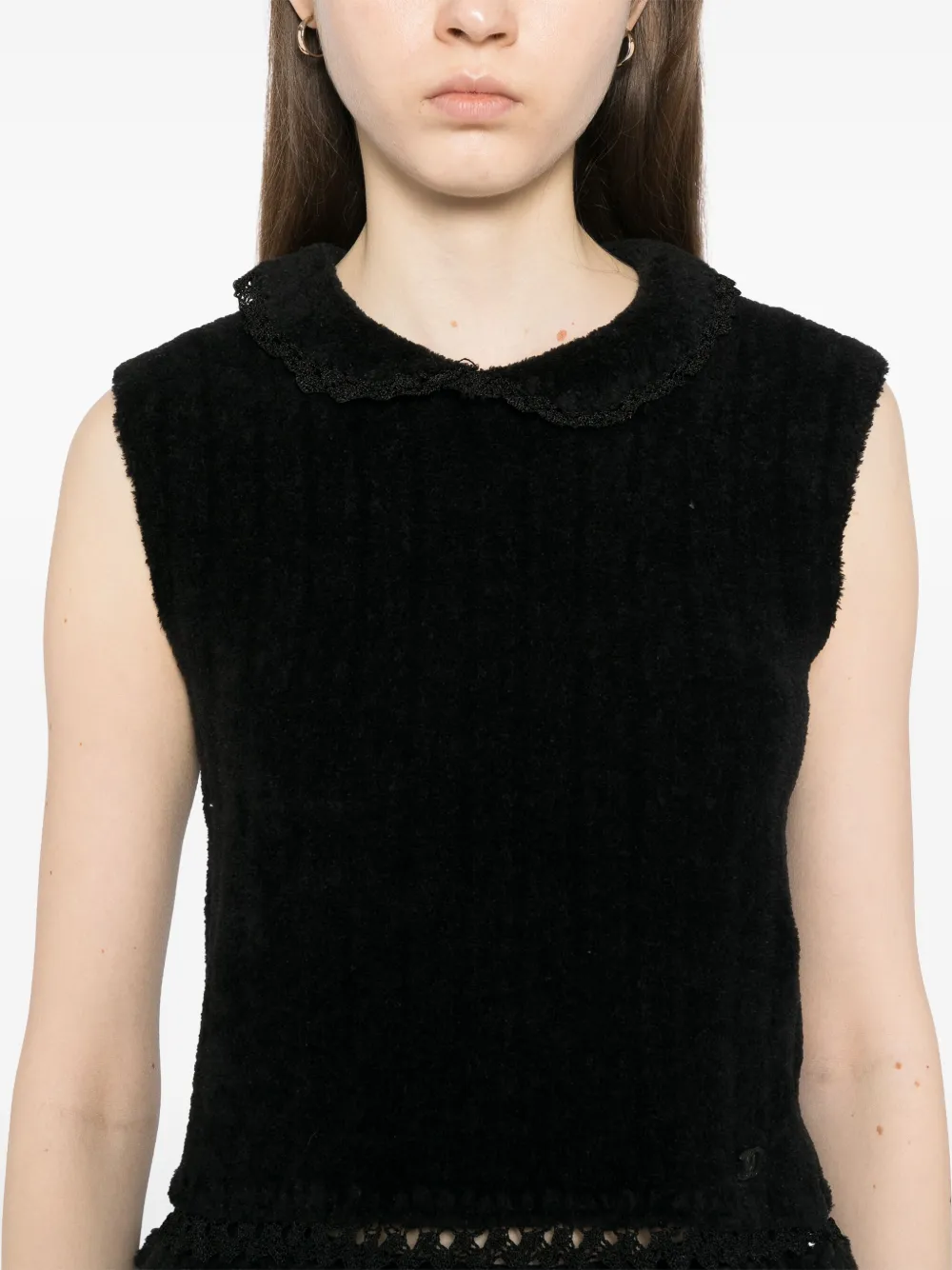 Pre-owned Chanel 2002 Sleeveless Top In Black