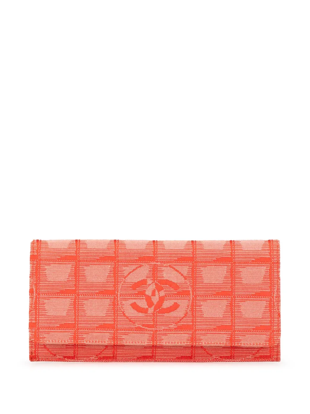 CHANEL Pre-Owned 2002-2003 New Travel Line Nylon Continental Wallet long wallets | Red | Image 1