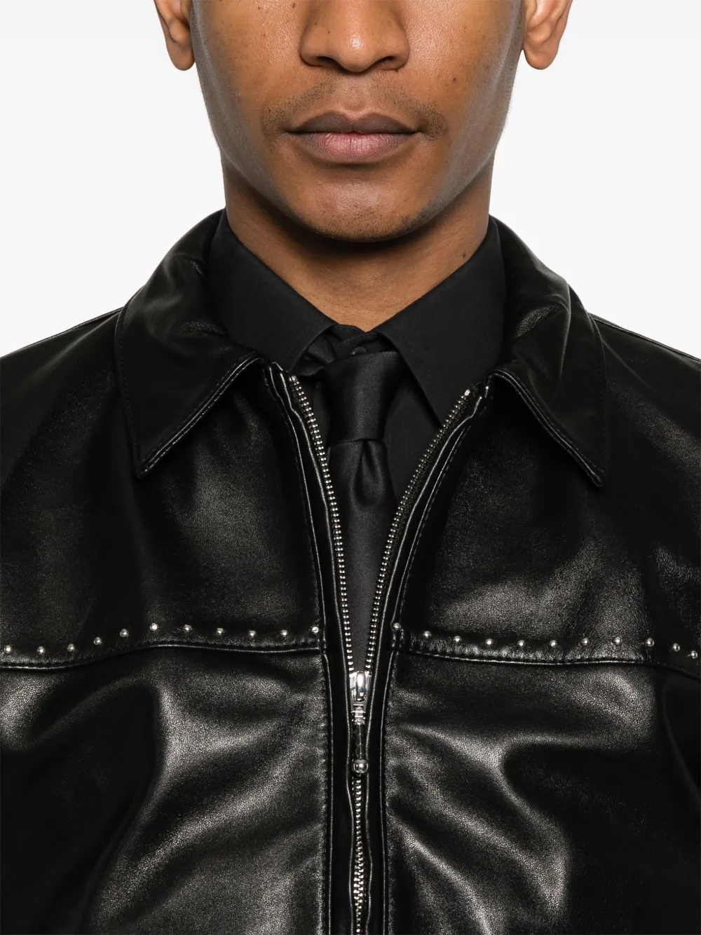 Ernest W. Baker Studded Leather Jacket | Black | FARFETCH