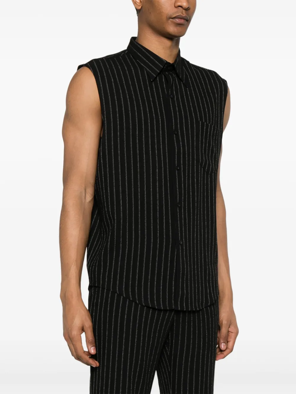Shop Ernest W Baker Striped Shirt In Black