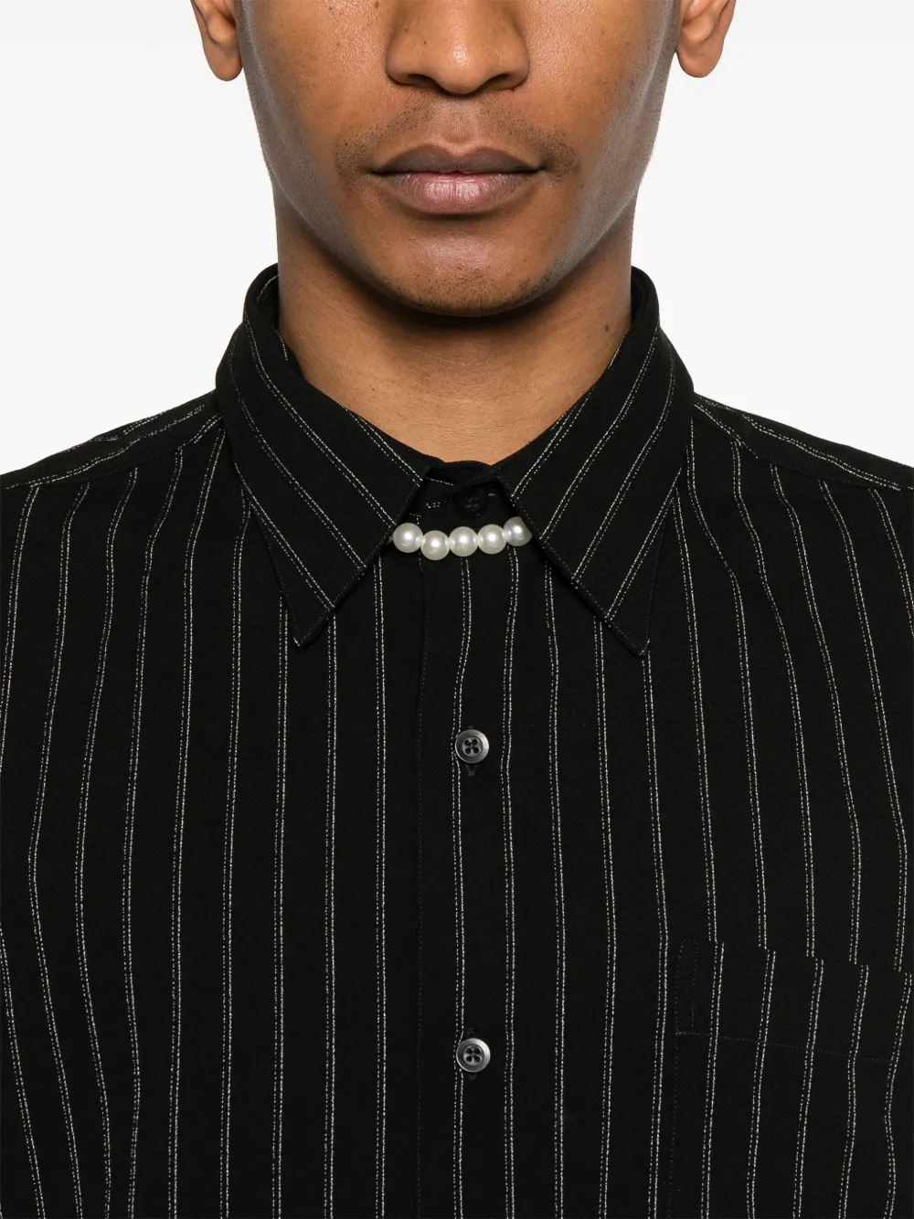 Shop Ernest W Baker Striped Shirt In Black
