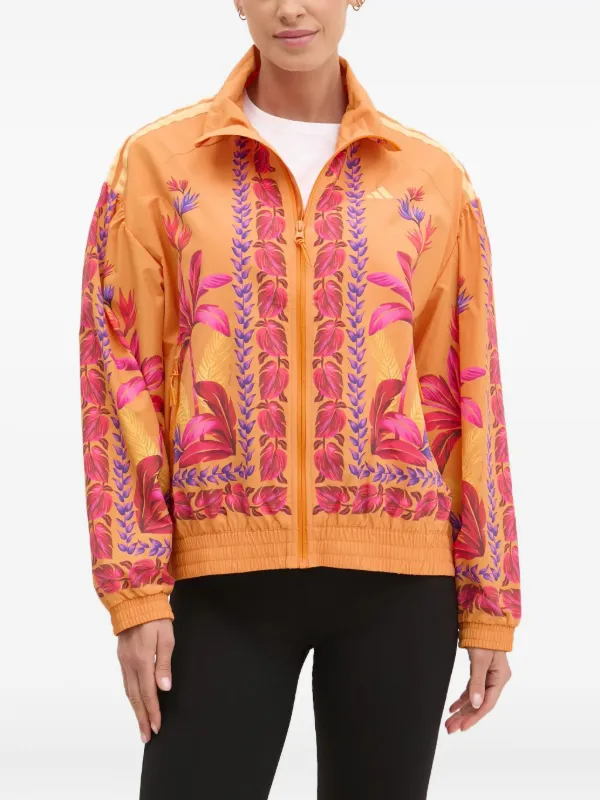 Adidas floral-print Bomber Jacket Orange FARFETCH JO