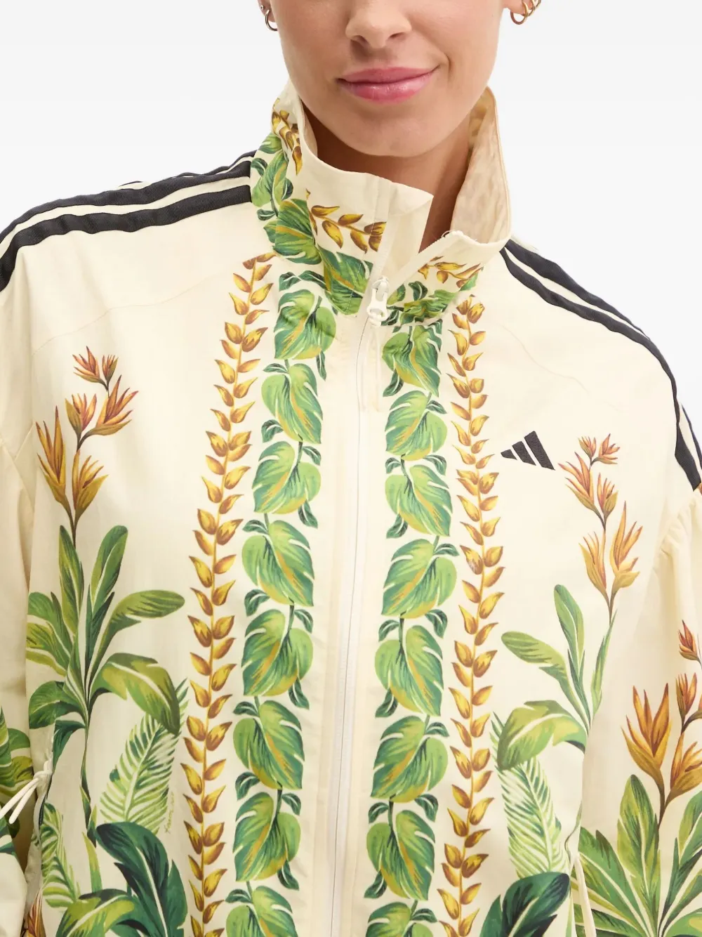 adidas x FARMRio trainingsjack met tropische print Beige