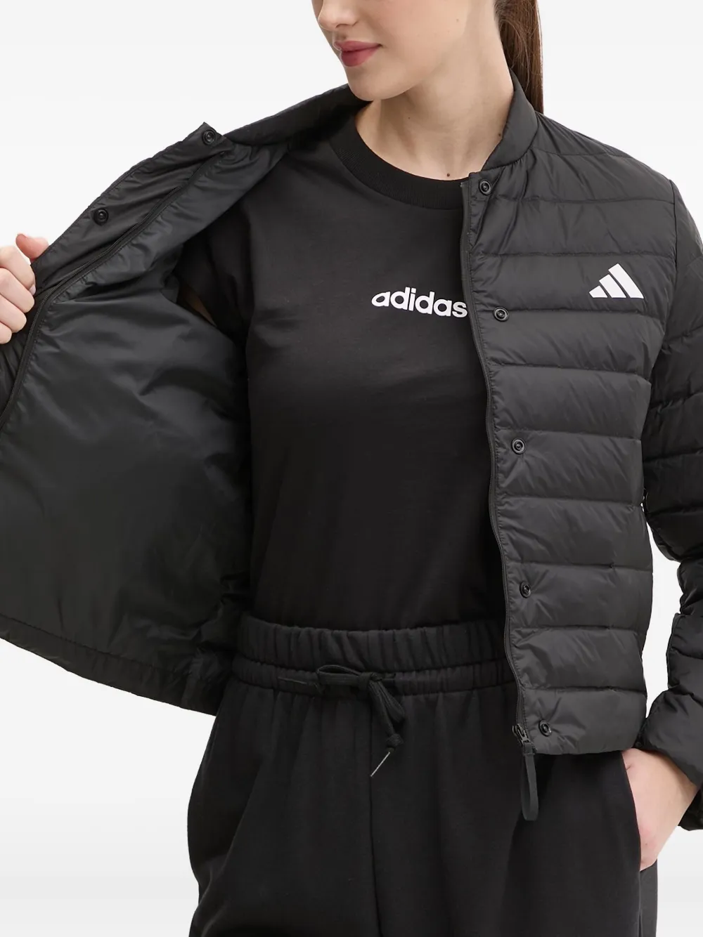 adidas padded logo jacket Zwart