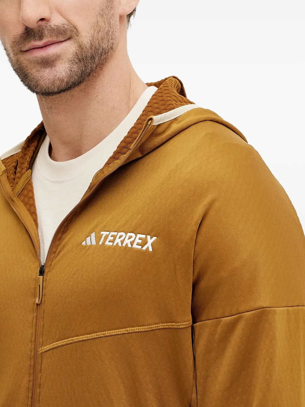 adidas Performance jack met rits en capuchon Bruin