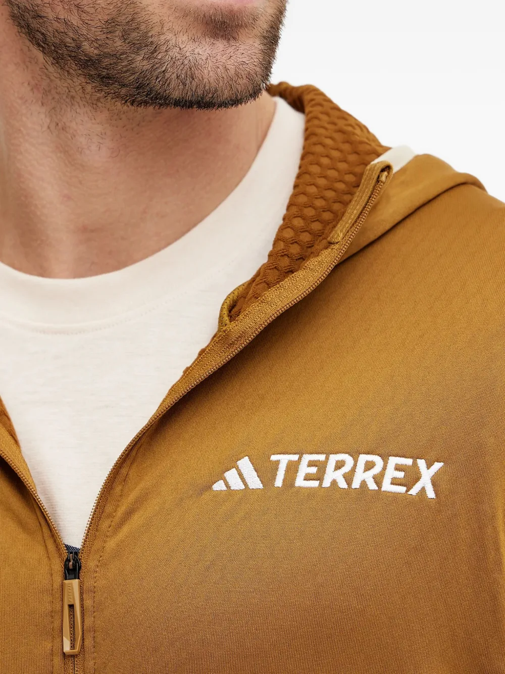 adidas Performance jack met rits en capuchon Bruin