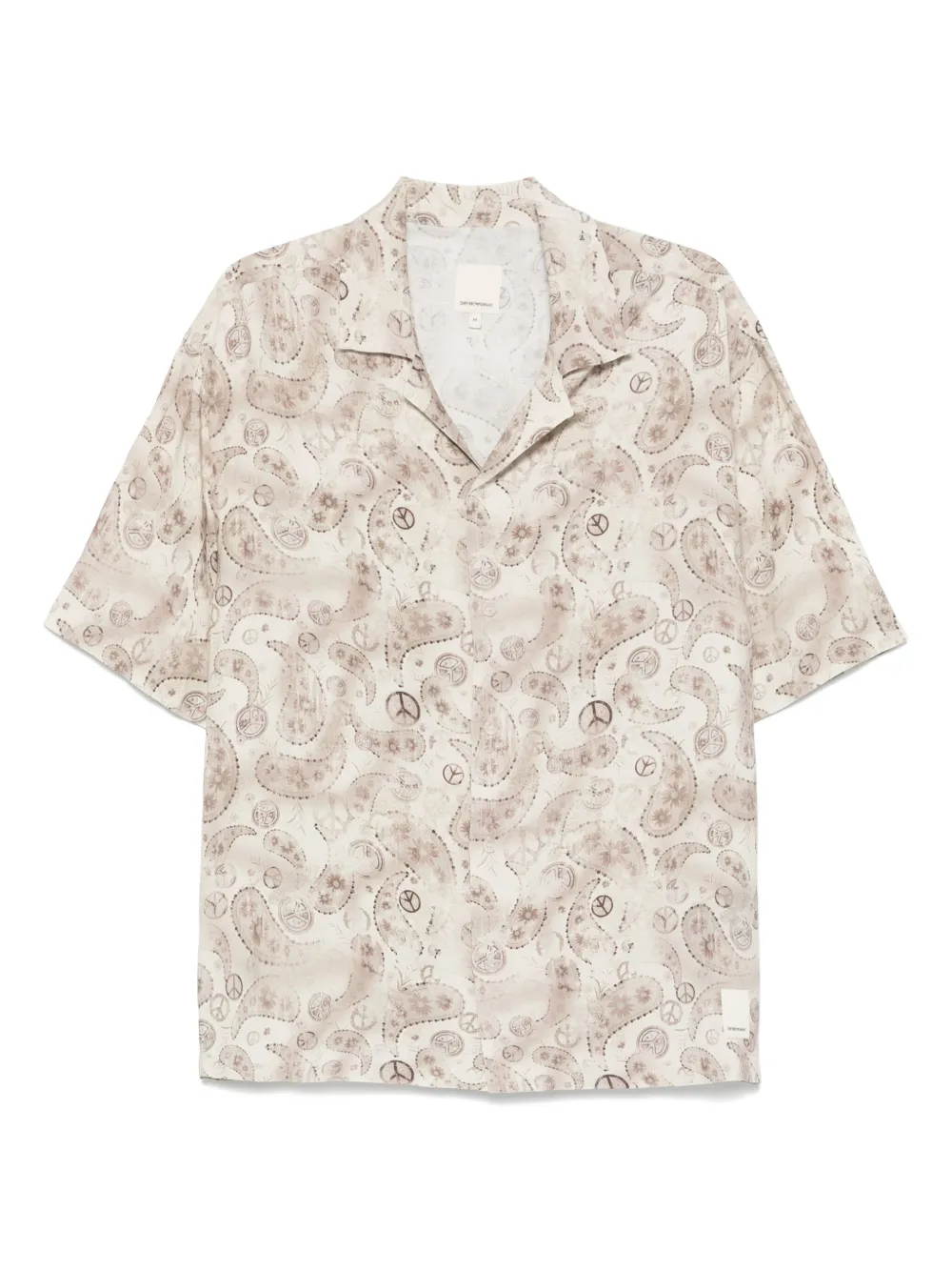 Emporio Armani Overhemd met paisley-print Beige