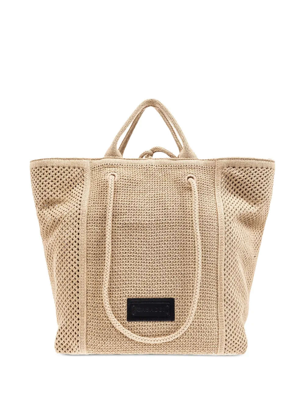Casadei Shopper met geborduurd logo Beige