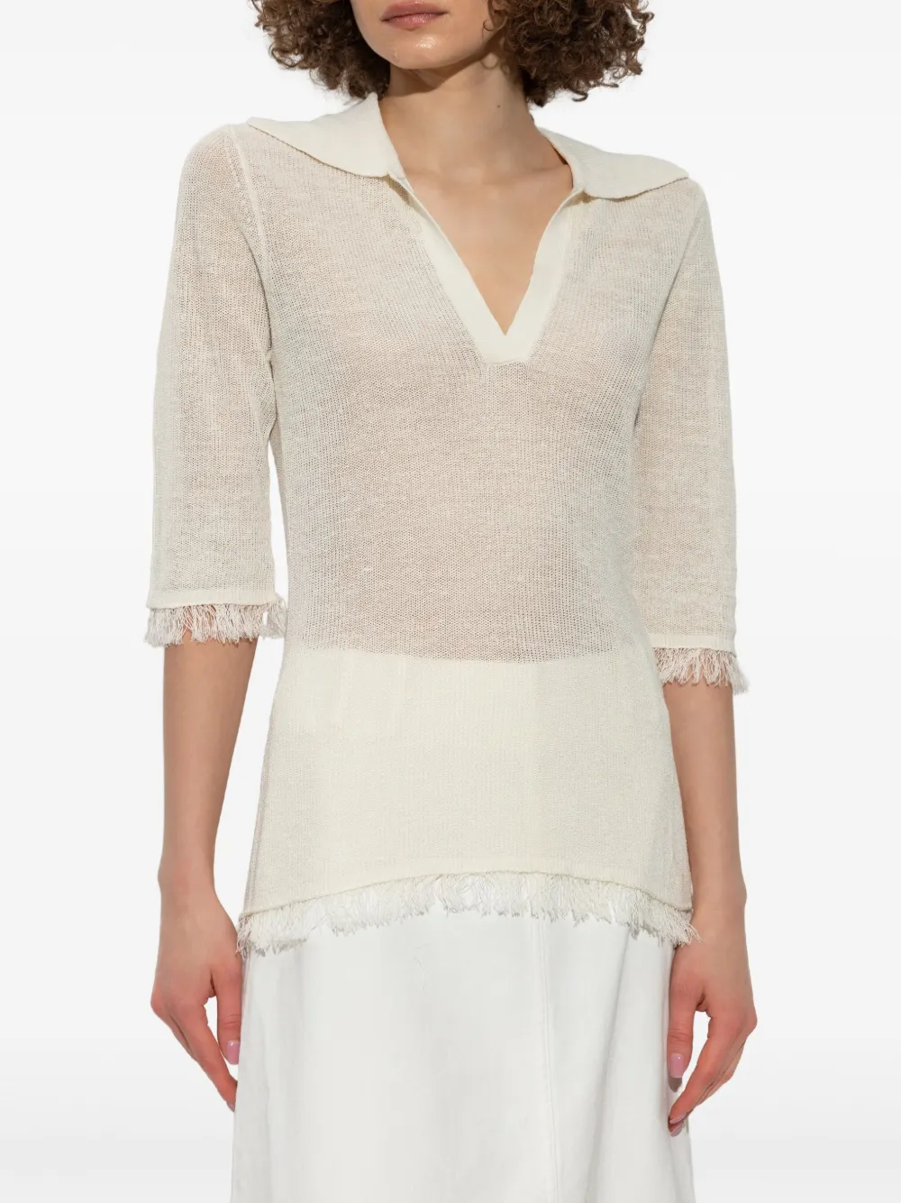 By Malene Birger Top met V-hals Wit