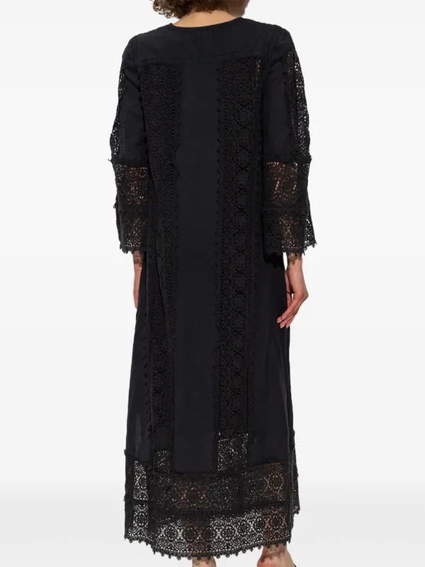 malene birger lace dress By Malene Birger lace-panel Midi Dress | Black