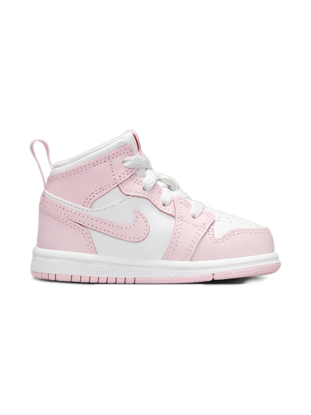 Jordan Kids Sneakers Jordan 1 Mid "Pink Foa/Fire Red" | Image 7