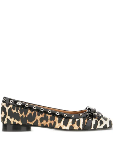 GANNI flats con estampado de leopardo