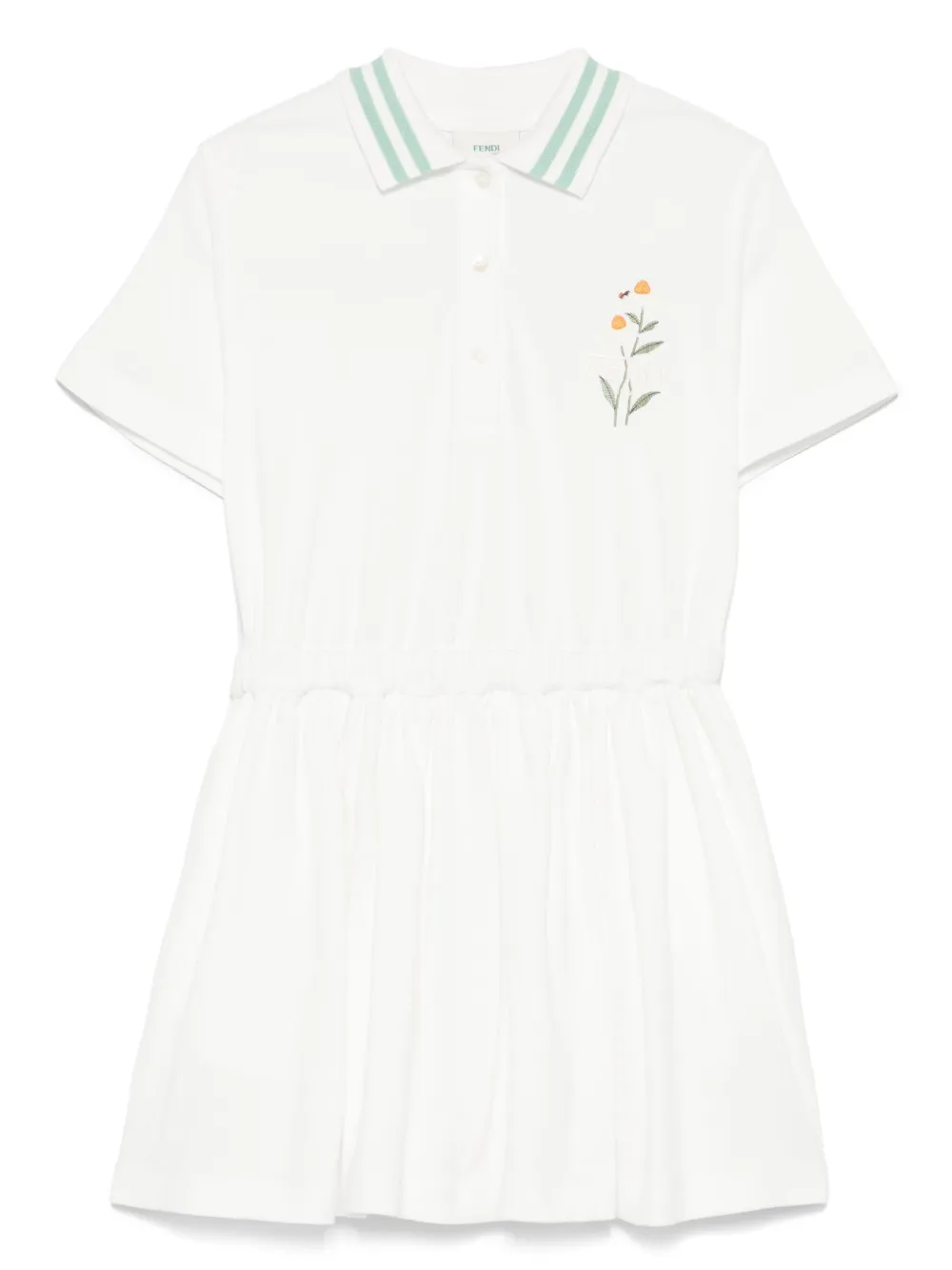 Fendi Kids Polojurk met geborduurd logo Wit