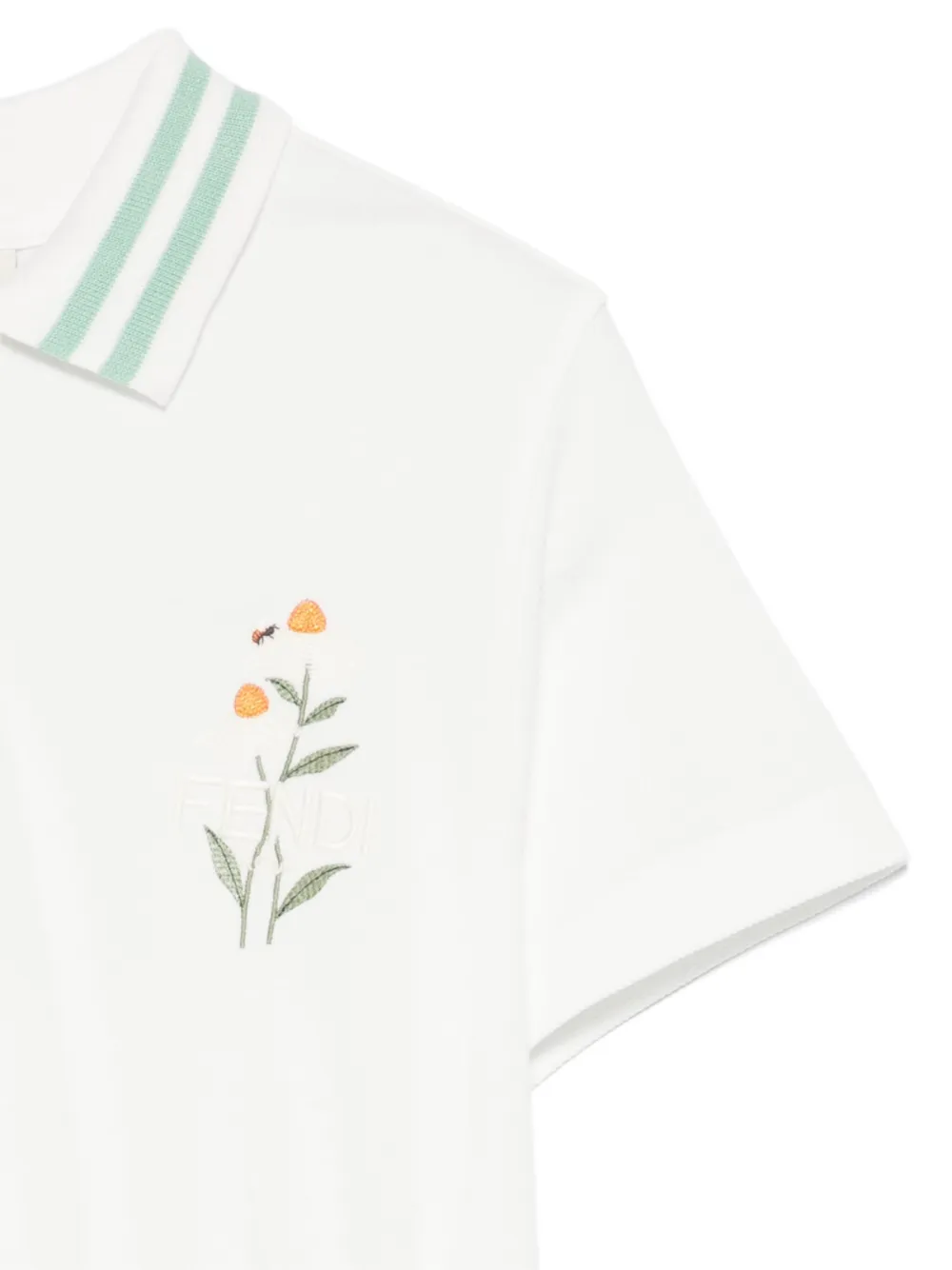 Fendi Kids Polojurk met geborduurd logo Wit