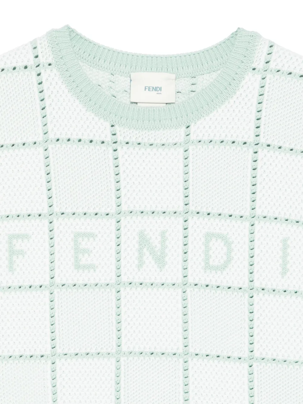 Fendi Kids Gehaakt jersey T-shirt Groen