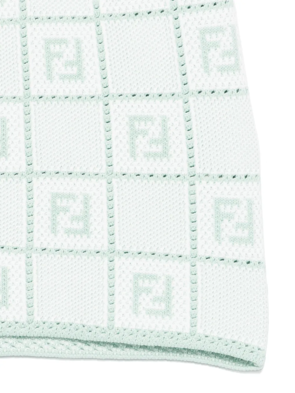 Fendi Kids Gehaakte jersey rok Groen