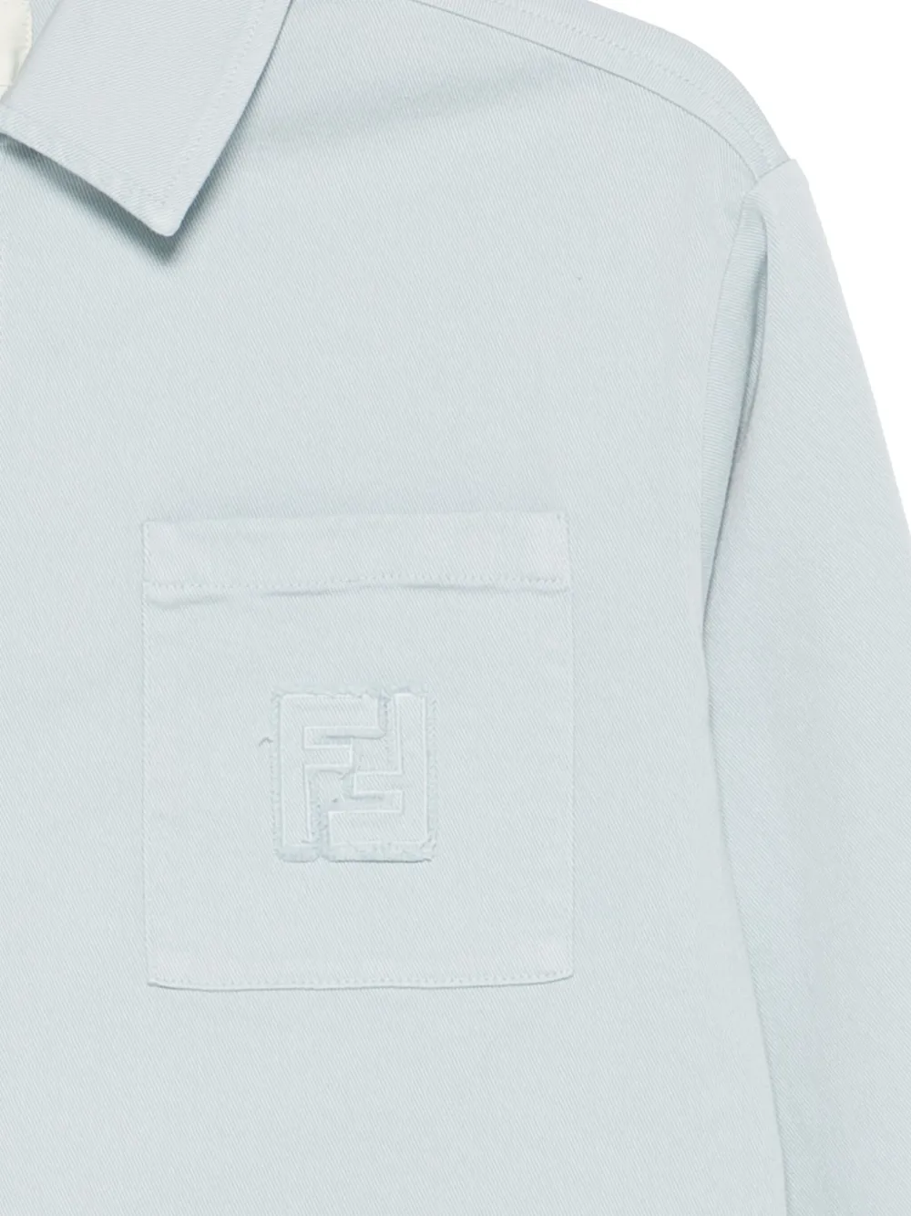 Fendi Kids Shirtjack van spijkerstof Blauw