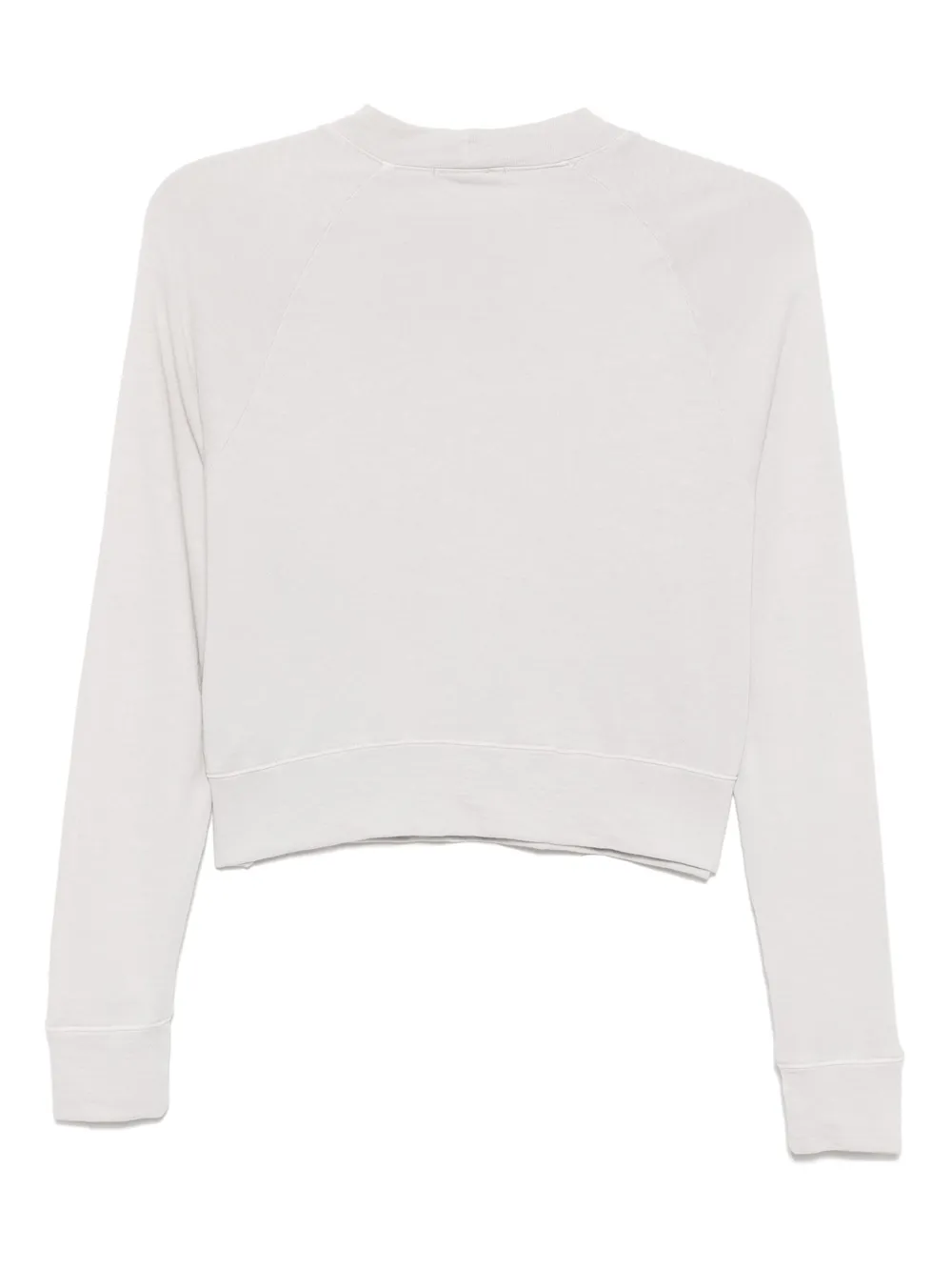 Shop James Perse French Terry Cropped T-shirt In Grey