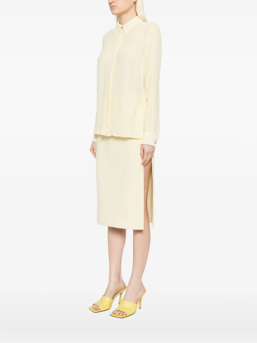 Elisabetta Franchi letter-embroidered shirt Geel