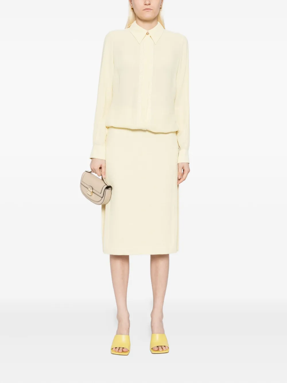 Elisabetta Franchi letter-embroidered shirt Geel